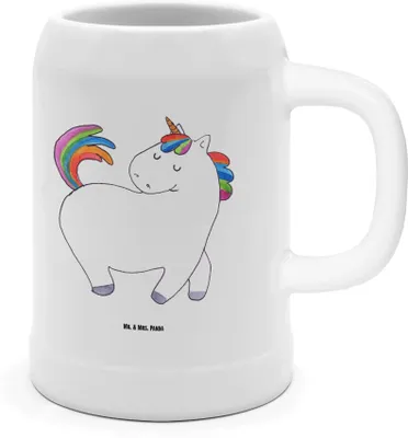 Produktbild von Mr. & Mrs. Panda Krug Einhorn Stolzieren - Weiß - Geschenk, Freundin, Unicorn, Keramikkrug, Pferd, Seidel, Einhörner, Bier, Deko, Humpen, Steinkrug