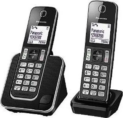 Zdjęcie produktu dla Panasonic KT-TGD312, Telefon w systemie DECT, Głośnik, 50 wejścia, Nazwa i identyfikacja dzwoniącego, Czarny