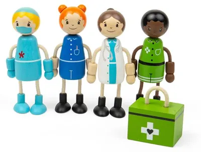 Imagen del producto de Tidlo: Figuras de madera, personal médico
