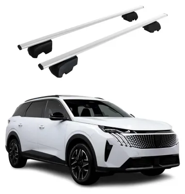 Image de Barres de toit Transversales pour Peugeot 5008 III 2024-2026 Acier Gris 2Pcs, Image générée par une IA