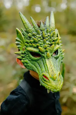 Produktbild von Gummierte Drachenmaske grün, für Kinder