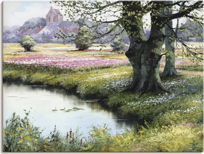 Produktbild von ARTland Leinwandbild Das Dorf Größe: 40x30 cm