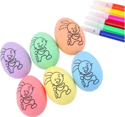 Produktbild von Dekolo Hängedeko  Ostereier zum AufHänget Styropor-Eier Osterngefärbte Eier österliche 6St. 6cm