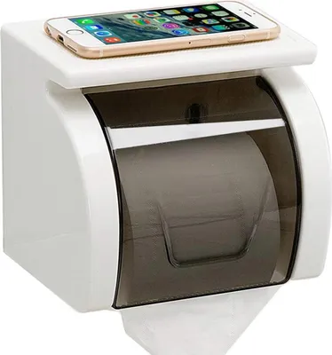 Image de Porte-rouleau de papier toilette robuste - Fixation sans perçage - Accessoires de salle de bain - Résistant à l'eau et à la poussière