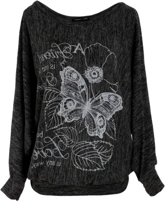 Productafbeelding van Dames T-shirt met Korte Mouwen en Vlinderprint - Loose Fit