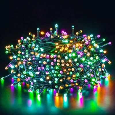 20 m LED-Lichterkette, 200 bunte Lichter, IP44, 8 Modi