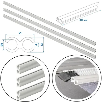 Produktbild von 3 x 80 cm Kederschiene Rohr geeignet für 7mm Keder Markisenschiene aus Kunststoff 2025