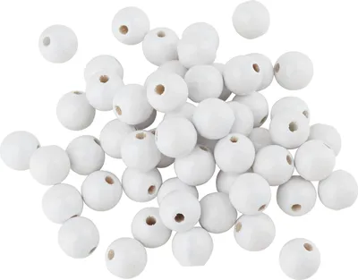Produktbild von Holzperlen, Ø 10 mm, ca. 50 Stück Weiß