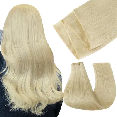 Obrázok produktu pre Tressen na predĺženie vlasov, prírodné vlasy, blond, 60 cm, 100 g,Polyuretánväzba, svetloblond, farba #60