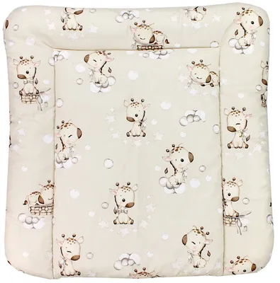 Produktbild von TupTam Baby Wickeltischauflage mit Baumwollbezug Gemustert, Farbe: Giraffe/ Beige, Größe: 70 x 50 cm