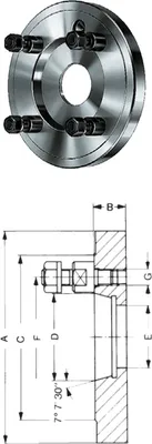 Image de Bride en acier DIN 55027/22 160 mm KK 5 RÖHM | 4019208078656