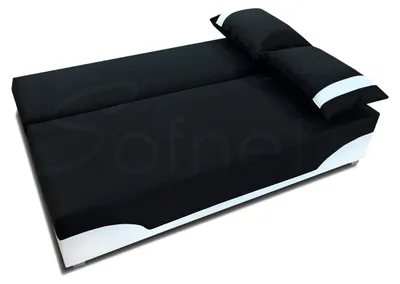 Produktbild von Bettsofa Dario - Klappsofa mit Schlaffunktion und Bettkasten, Schlafsofa, Sofa, Schlafcouch (Schwarz + Weiß (Neo 15 + Dolaro 511))