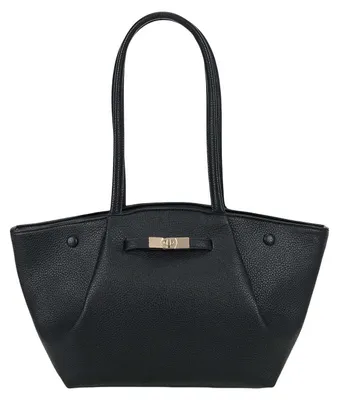 Produktbild von Gallantry, Damen Shopper genarbt mit Drehverschluss und langen Henkeln, Schwarz