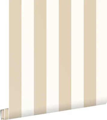 Produktbild von ESTAhome Tapete Streifen Weiß und Hellbeige 53 cm x 10.05 m