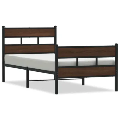 Image de Cadre de lit sans matelas avec tête de lit pied de lit 90x190cm