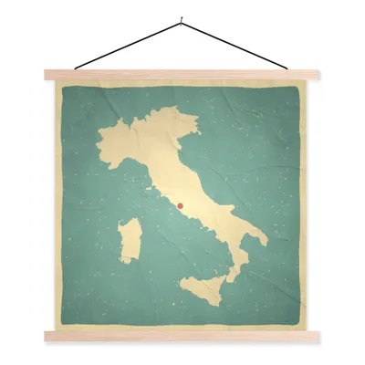 Obrázek produktu pro MuchoWow® Textilní plakát - Mapa - Itálie - Retro - 90x90cm - S hnědými lamelami
