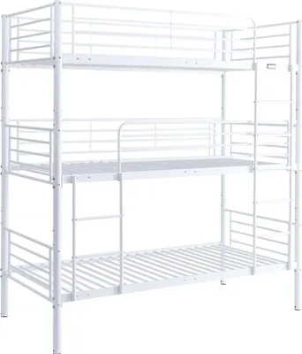 Image de Lit triple superposé metal "Havin" - 90 x 190 cm - Blanc