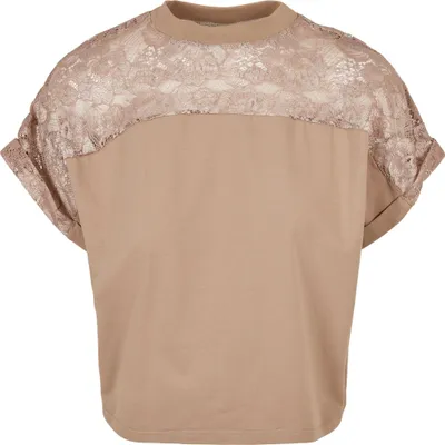 Obrázek produktu pro Dámské tričko Urban Classics Ladies Short Oversized Lace Tee softtaupe - XXL