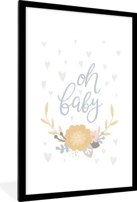Produktbild von MuchoWow® MuchoWow® Gerahmtes Poster Baby - Zitat - Kinder - Jungen - Mädchen - Baby - Kinder 60x90 cm - Poster mit zchwarzem Bilderrahmen - Dekoration - Wandposter Wohnzimmer - Hochwertig