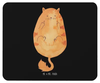 Produktbild von Mr. & Mrs. Panda Mouse Pad Katze Frühaufsteher - Schwarz - Geschenk, Kater, pc mousepad, Kaffee, Mauspad, computermatte, Katzen, Tiger
