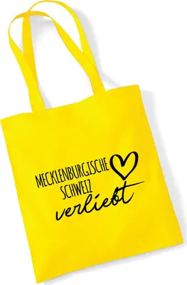 Produktbild von Huuraa Jutebeutel Mecklenburgische Schweiz verliebt 10 Liter Yellow Baumwolle Tasche Geschenkidee
