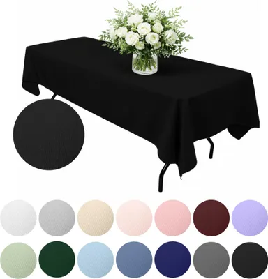 Produktbild von MEBLE ODNOWA, Tischdecke, Glatt Tischdecke, Rechteckig, Schwarz, 140×240 cm, Matt, Tischschutz, Elegant, Formstabil, Elastisch, Strapazierfähig, Maschinenwaschbar