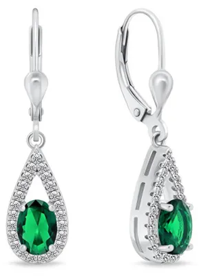 Immagine prodotto di Orecchini in argento con zirconi verdi EA310WG