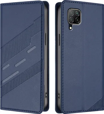 Produktbild von Hülle für Huawei P40 Lite, Kunstleder Brieftaschen Handyhülle mit Kartenfach und Standfunktion Blau