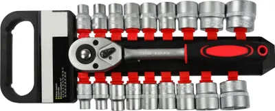 Image de Jeu de 18 clés à douille 8-32 mm 1/2" Clé à cliquet CrV Cliquet G107