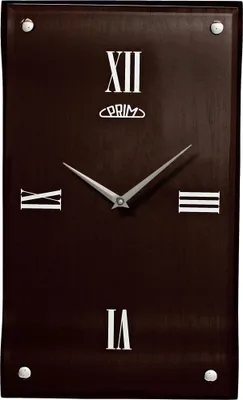 Produktbild von PRIM Timber Wanduhr Holz arabische Ziffern Dunkelbraun 40 x 24 cm