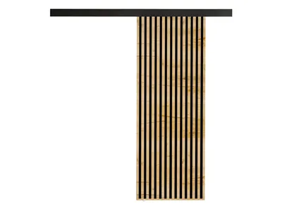 Produktbild von MIRJAN24 Schwebetür Belmo 70, Stilvoll Zimmertür, Elegant Wohnzimmer, Tür universell Links / Rechts (Farbe: Craft Gold / Schwarz)