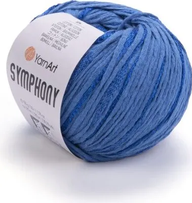 Produktbild von Yarnart Symphony Wolle Blau 50g/125m - Weich, Leicht, Glänzend für Frühling-/Sommer Projekte