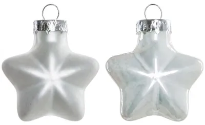 Produktbild von TrendLine Weihnachtskugeln Glas-Sterne 4 cm weiß 12 Stück
