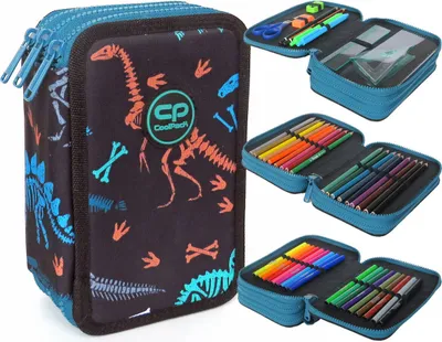 Produktbild von Federmäppchen mit Zubehör Coolpack Jumper 3 Dinosaurier Ausrüstung Federtasche