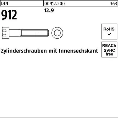 Produktbild von Reyher  912 I6kt Zyl Schrauben 3x 25 Güte 12.9 (500 Stück)