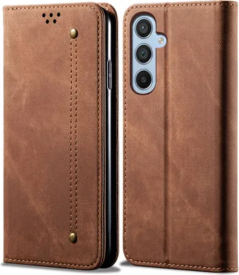 Image de Galaxy A54 Case, étui portefeuille en cuir avec fermeture magnétique et support pour Samsung Galaxy A54 Marron