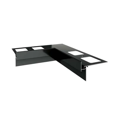 Zdjęcie produktu dla Renoplast Profil okapowy aluminiowy K35, Do posadzki klejonej na tarasy i balkony, Kąt wewnętrzny 90°, Grafit