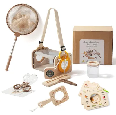 Produktbild von 9-teiliges Abenteuerset für Kinder mit Insektenfänger und Lupe