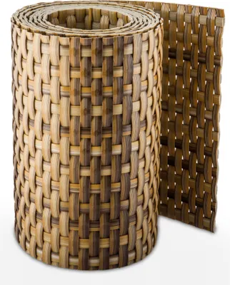 Produktbild von PE - Rattan Matte 300x90 cm Balkonsichtschutz, Sichtschutzmatte, Fb. 08 beige/braun   3 Meter Matte
