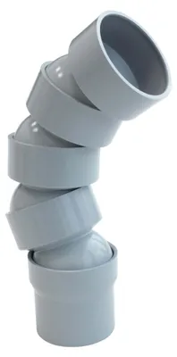 Produktbild von INEFA Flexibler Regenrohrbogen, PVC DN50 / 50mm 67-90 Grad, 4 Bogenstücke Grau Dachrinnenzubehör, einfache Steckmontage,  Germany