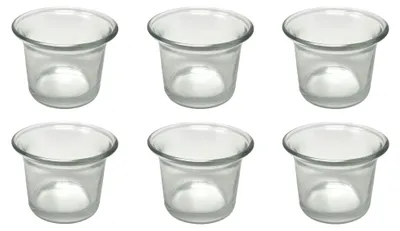 Produktbild von 6x Teelichtgläser Teelichthalter Glas Teelichtglas Klar geschwungen 4,5 cm hoch Kerzenhalter
