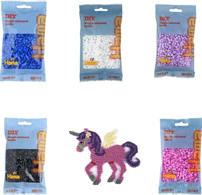 Produktbild von Hama Set Einhorn mit 5.000 Midi-Bügelperlen und Stiftplatte