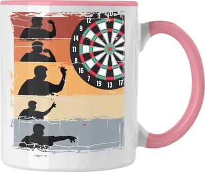 Produktbild von Trendation - Dart-Spieler Tasse Dartpfeil Spruch Männer Dart-Spieler Geschenkidee Grafik (Rosa)
