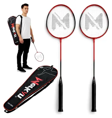Produktbild von Badmintonschläger-Set für 2 Spieler, leicht und stabil, Doppelschläger mit Tragetasche