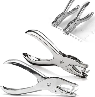 Productafbeelding van Perforator set - Gat pons - Papier organiseren - Dubbele gat groottes - 4 stuks - Metaal