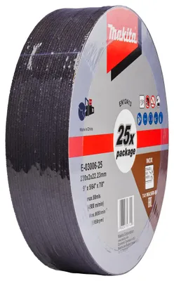 Immagine prodotto di Disco da taglio in acciaio inox MAKITA 230x2,0x22,23 mm, 25 pezzi E-03006-25