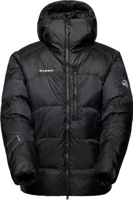 Schwarze Mammut Taiss Pro Belay IN Daunenjacke mit Kapuze und Frontreißverschluss