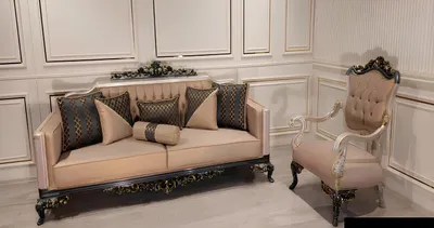 Produktbild von Luxus Garnitur Set Sofagarnitur 3+1 Sitzer Sofa Sofas Sessel Stoff 2tlg. Sets