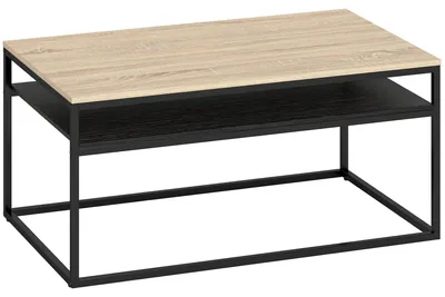 Zdjęcie produktu dla Stolik kawowy z miejscem do przechowywania | Kolor: dąb | Wymiary: 100 x 59,8 x 47 cm