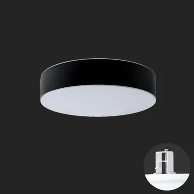 Produktbild von OSMONT ERI67166 ERIS CV4 Decken-/Wandleuchte aus Glas, halb eingelassen, weiß/weiß-schwarz, Schutzart IP44, 3000 K, 52 W LED-Notbeleuchtung, kombiniert, 3 Stunden